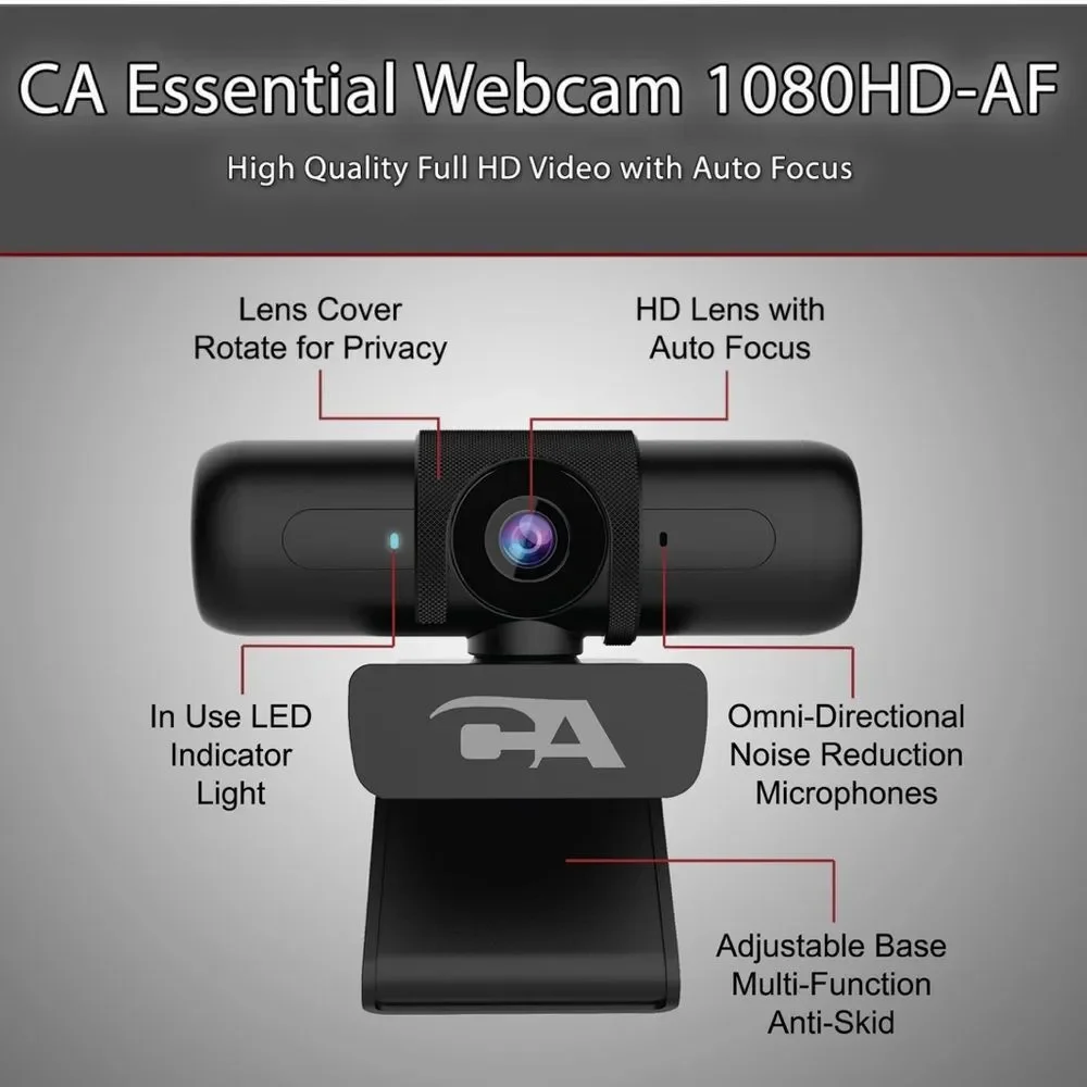 Cyber Acoustics CA Essential Webcam 1080HD-AF Brand New In Box